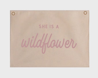 She is a wildflower hanging banner 70x50cm - more hanging options