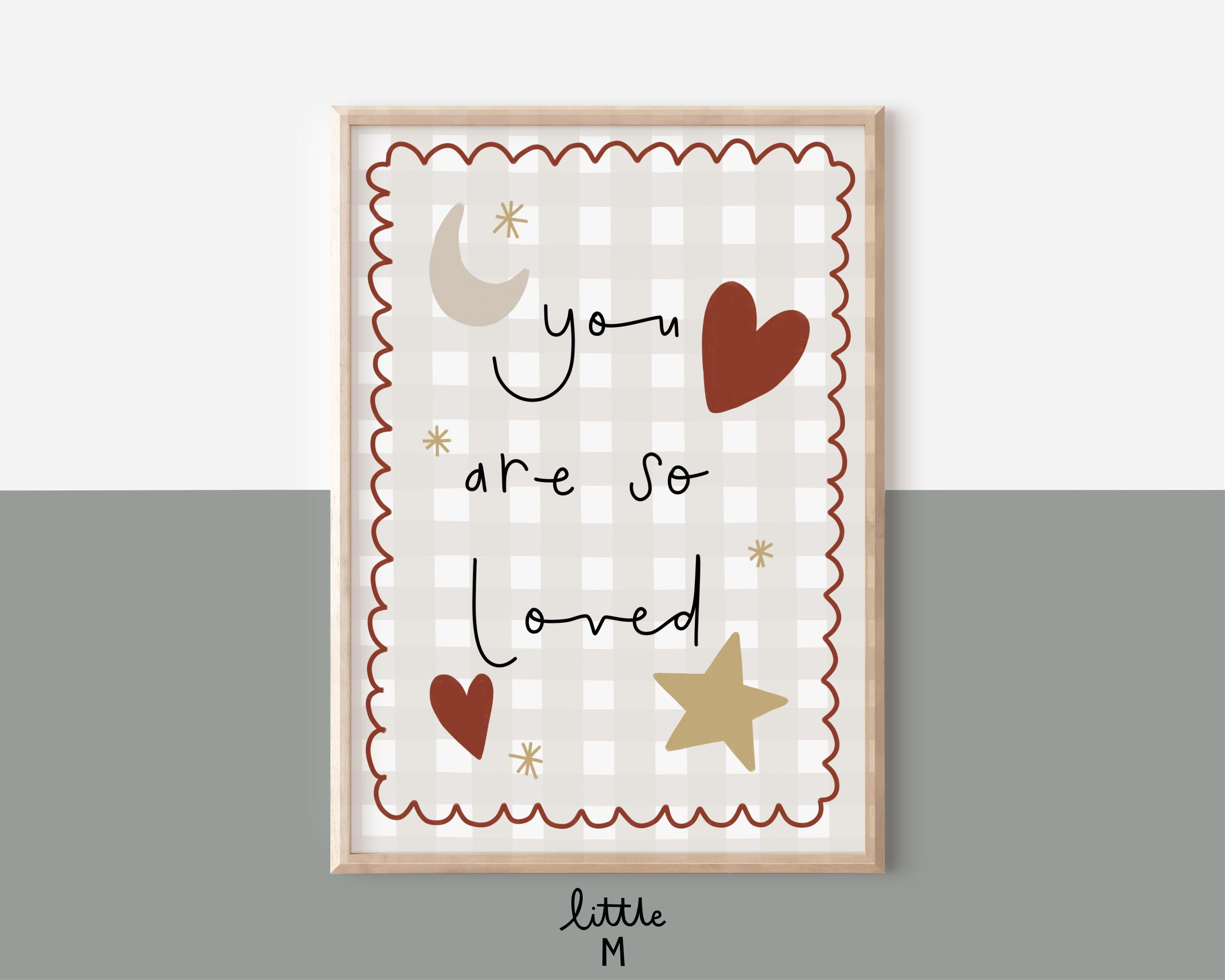 You Are So Loved」ギンガムチェックプリント - ベージュ - Etsy 日本