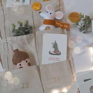 Advent Christmas Activity Cards With Personalised Storage Bag image 2