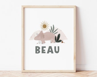 Triceratops print - can be personalised