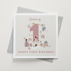 Carte d'anniversaire chiffre princesse - Peut être personnalisée