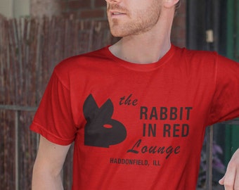 Rabbit In Red Lounge - Michael Myers Halloween Film Unisex T-Shirt in BLACK or RED