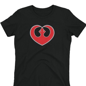 Rebel Heart Women&#39;s Tee - Star Wars, Rebel Alliance, Leia