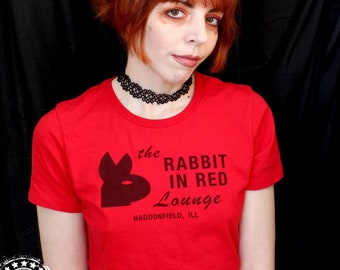 Rabbit In Red Lounge - Michael Myers Halloween Film Women's T-Shirt in BLACK or RED