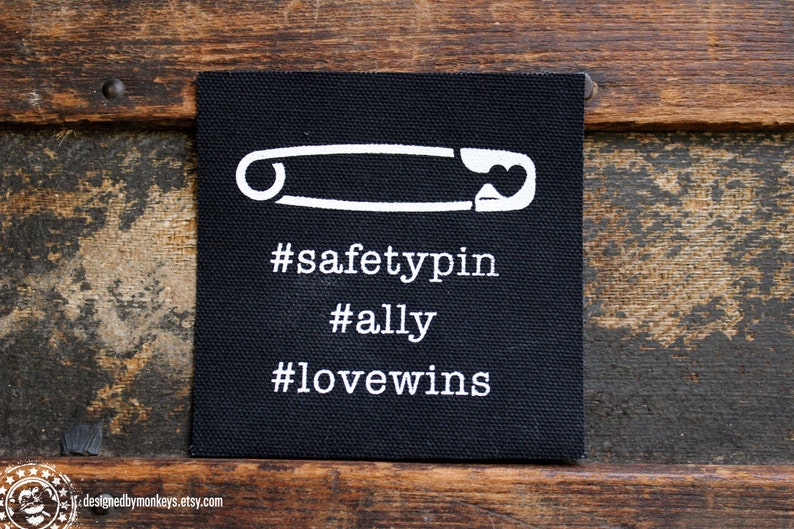 Safety Pin / Antifa Canvas Patch Safety Pin Movement Safe Etsy