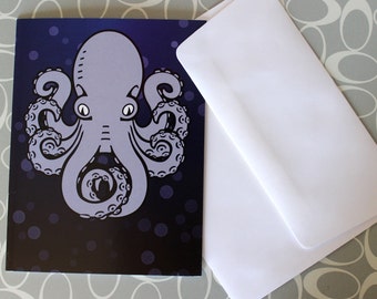 Octopus Greeting Card Blank