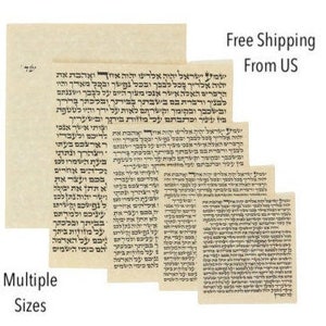 Non Kosher Mezuzah Scroll klaf on Parchment Paper for a Mezuzah Case 2.5&quot; 3&quot; 4&quot; 5&quot; Multiple Sizes Available