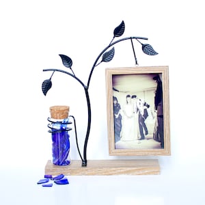 You Fill: Broken Jewish Chuppah Glass Picture/Photo Frame keepsake, leaves design, smashed wedding cup