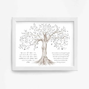 Jewish Home Blessing Tree of Life Art Print: Birkat HaBayit