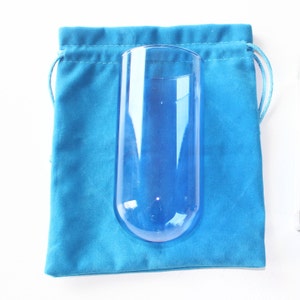 Jewish glass to break at your wedding under the Chuppah, light blue, keepsake with pouch