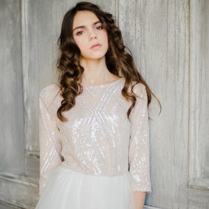 Elbow Sleeve Wedding Dress With Layered Skirt - Etsy