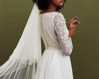 Soft tulle two tier custom wedding veil