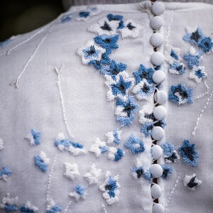 Light-blue wedding dress with floral embroidery image 9