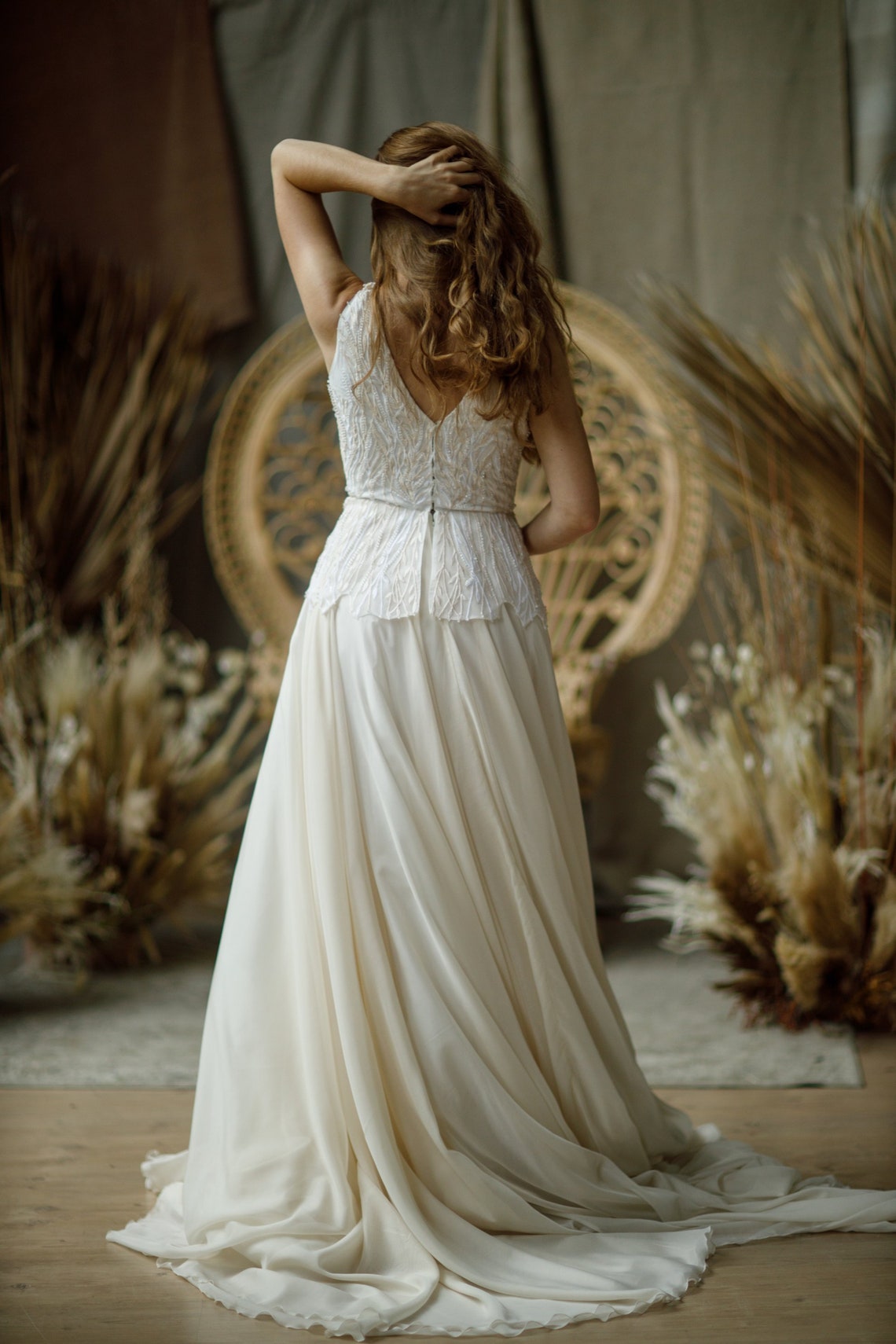 Boho Wedding Dress With Sequin Detail Boho Glam main image 0