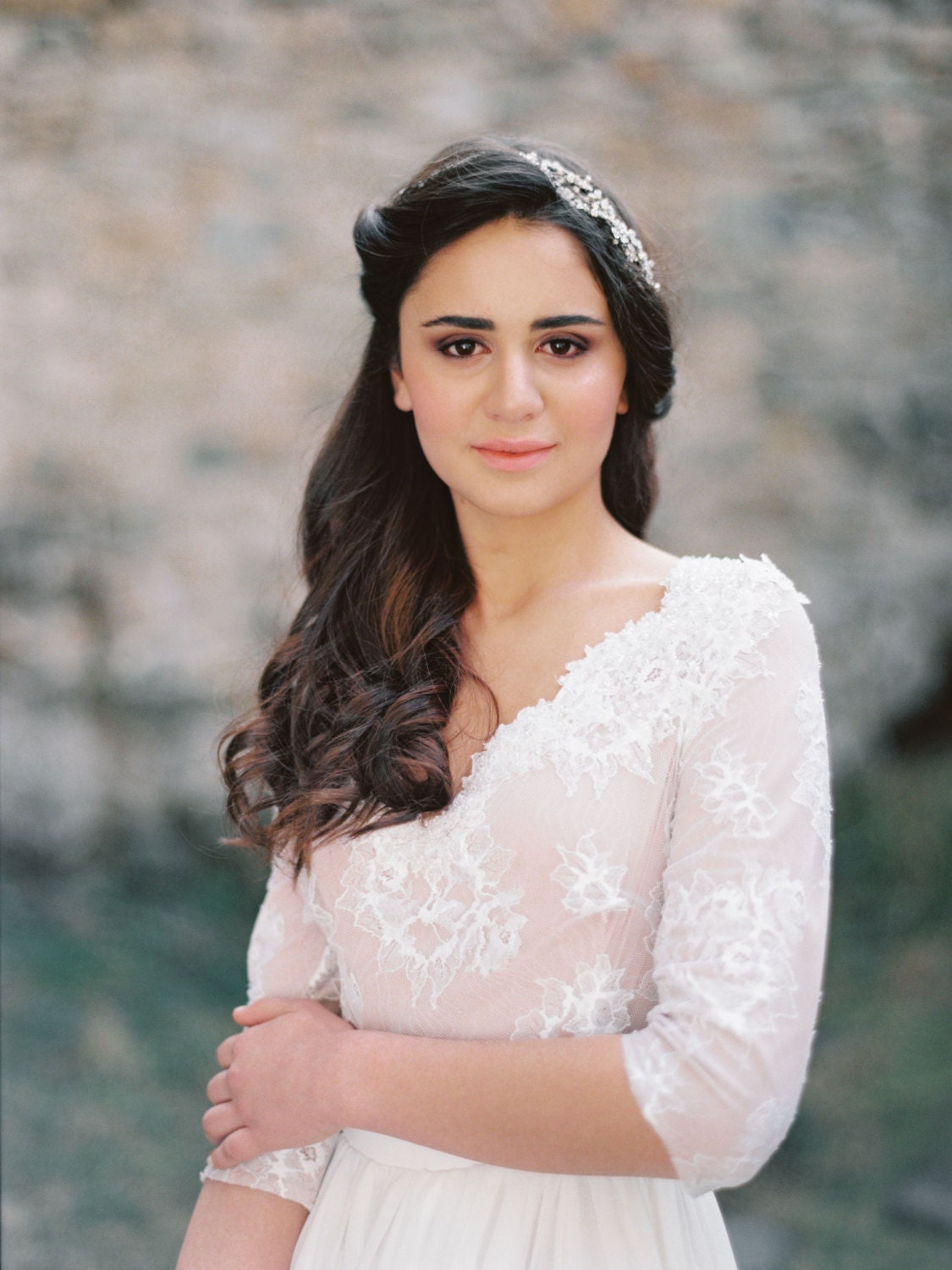 Embellished Lace Scalloped V-neck Dress main image 0