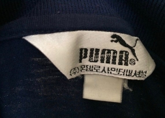 Imported Vintage Puma Polo Shirt Navy Blue Collar… - image 2