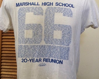 Screen Star T shirts Adult XS Marshall High School Class of 1966 20 Year Reunion Shirt Schools Shirts 1980s Adult Xtra Small Pasadena