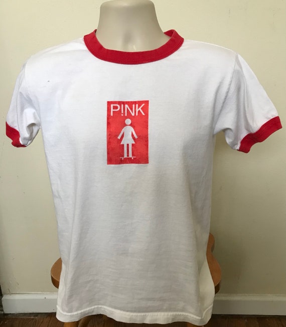 Pink Skateboard Ringer T shirts Adult Small T shi… - image 1
