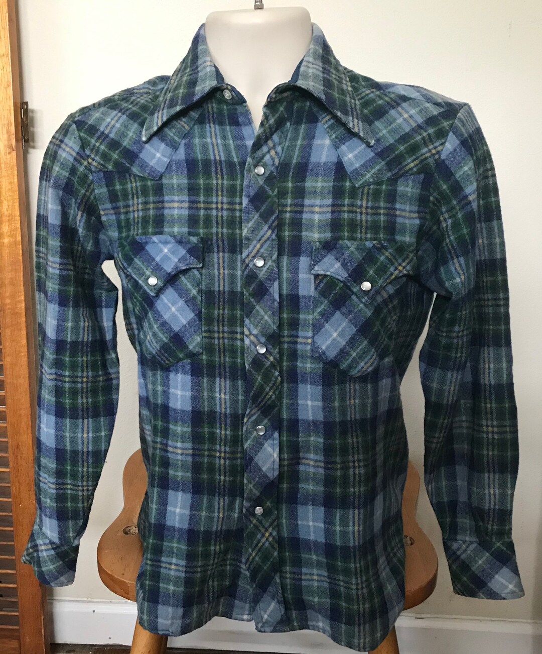 Vintage Kmart Wool Flannel Pearl Snap Flannels Adult Small - Etsy