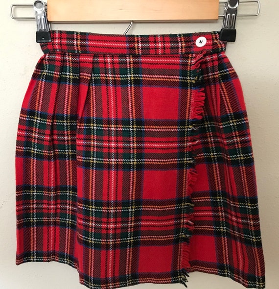 Vintage Girls Plaid Pleated Skirt Size 3/4?  Vinta