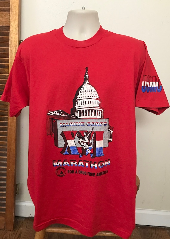 XL Screen Stars Vintage T shirts US Marines Marath