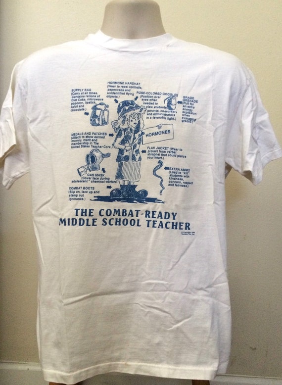 Vintage Medium T shirts for Teachers Middle School Teacher Vintage Funny  Nerdy Geeky T shirt 