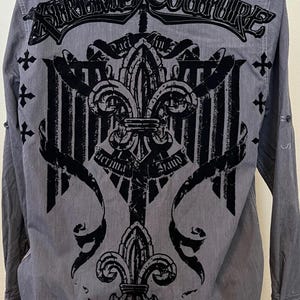 Xtreme Couture By Affliction Men’s Thermal Shirt – Annuit Y2K Print, Athletic Lifestyle Top