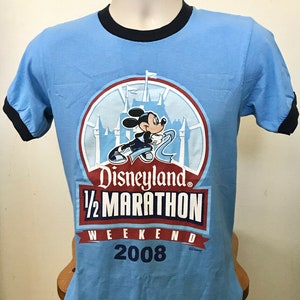 Vintage Disney T shirts 2008 nHalf Marathon T shirt Mickey Mouse Graphic T shiurt &quot;Vintage&quot; Ringer T shirts Disney Collectibles
