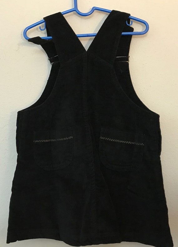 4T Babies Black Suede Overalls Onesie Dress Overa… - image 4