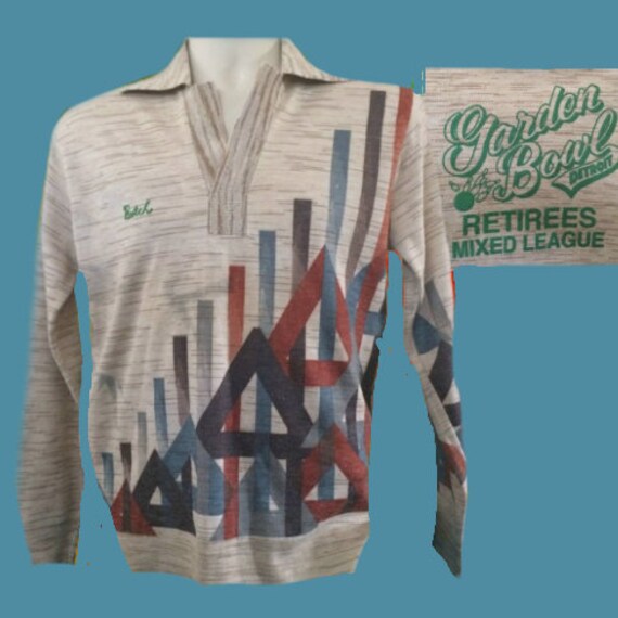 1960s Detroit Bowling League Vintage Men's Sweater O… Gem