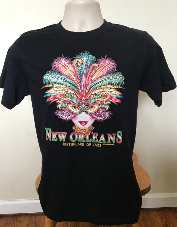 Small New Orleans T shirt Mardi Gras Black T shir… - image 4