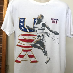 USA Marathon Vintage T shirt Vintage Sports T shirts Nutmeg T shirts Vintage Graphic USA T shirts 4th of July T shirts vintage Runners Tops