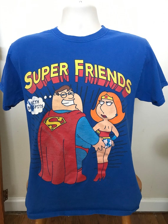 Family Guy T Shirts Super Friends With Benefits as Is Used T Shirt Adult  Medium Blue Graphic T Shirts Cartoon T Shirts -  Finland