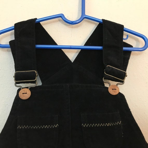 4T Babies Black Suede Overalls Onesie Dress Overa… - image 3