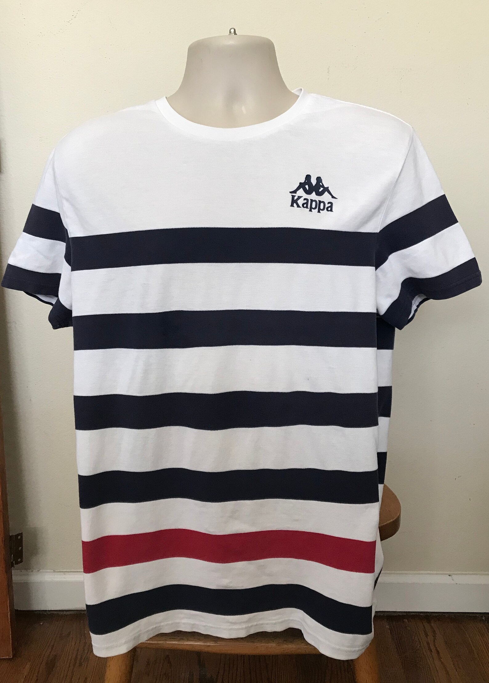 Large Kappa Striped T shirt Red White and Blue Soccer Jerseys | Etsy