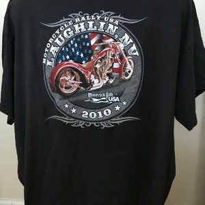 2XL Harley Davidson 2010 T shirt Double Sided Black T shirt Nevada Motorcycle Rally Gently Used
