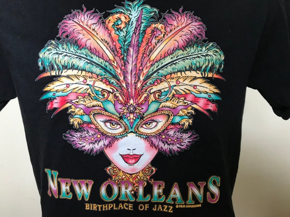 Small New Orleans T shirt Mardi Gras Black T shir… - image 2