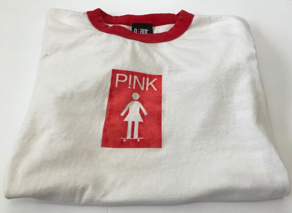 Pink Skateboard Ringer T shirts Adult Small T shi… - image 3