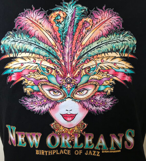 Small New Orleans T shirt Mardi Gras Black T shir… - image 3