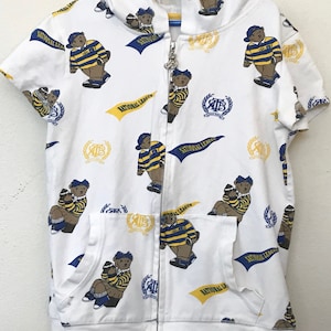 10/12 Youth Vintage Sweatshirt Hoodie Blue and Gold Teenie Weenie Bear