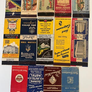 1940s? Matchbook Covers California Hotels Matchbook Covers Only California Memorabilia Souvenirs Hotel Collectibles