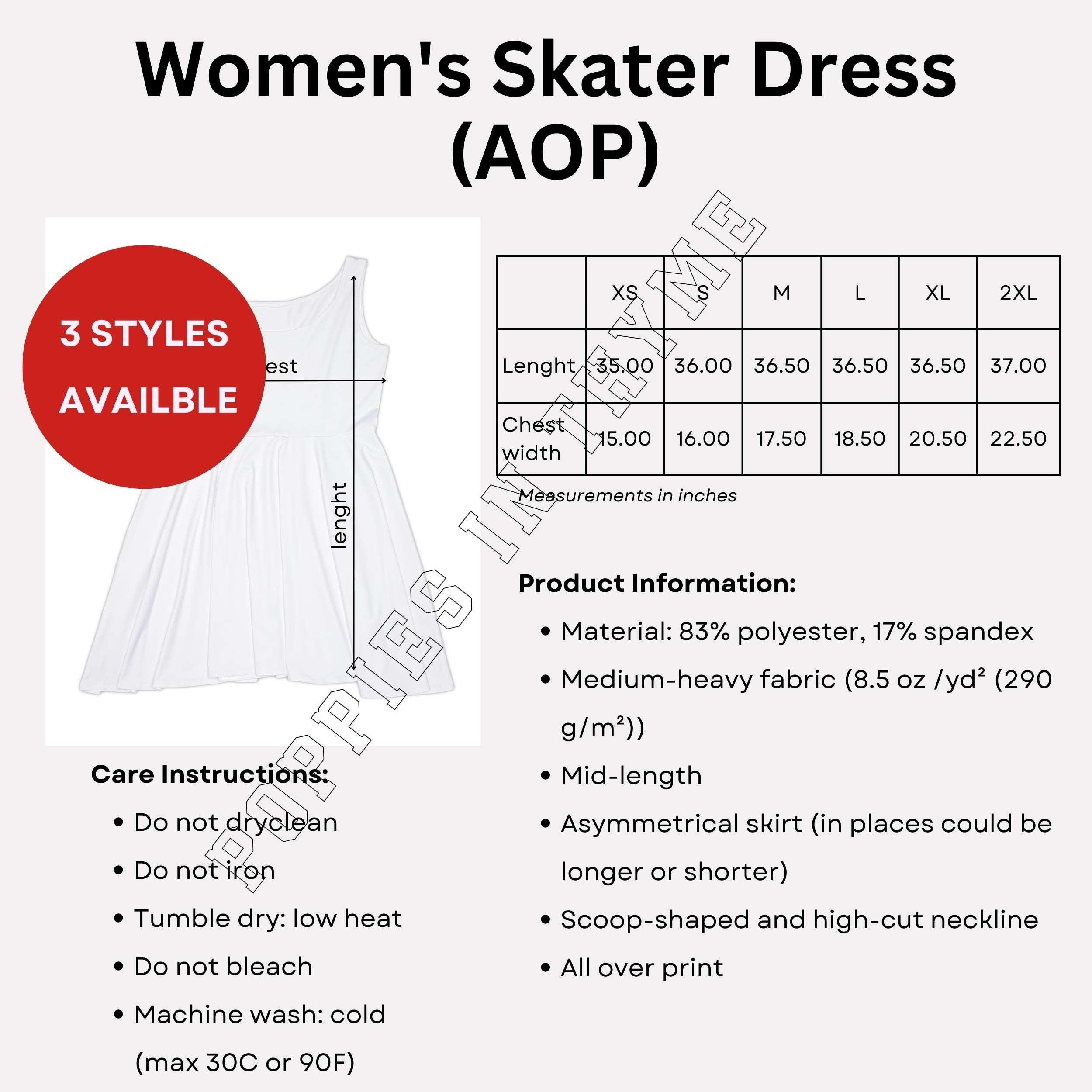 Miami Sublimation Women's Skater Dress AOP Info Card, Printify, All Over Print, Size Chart, Care Instructions & Product Information - Etsy Miami Sublimation Women's Skater Dress AOP Info Card, Printify, All Over Print, Size Chart, Care Instructions & Product Information - Etsy
