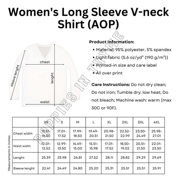 Miami Women's Long Sleeve V-neck Shirt AOP Info Card, Printify