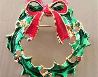 1960's Vintage GERRY'S Christmas Wreath with rhinestones - Gerrys Rare Hard to Find
