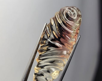 freeform Carved orangish red and yellow oregon sunstone