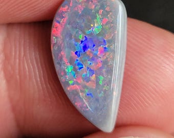 2.55 carat Australian opal with stellar play of color and dark base color