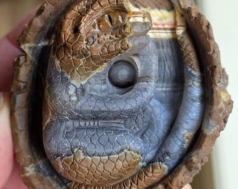 Dino egg carved from an Oregon thunderegg