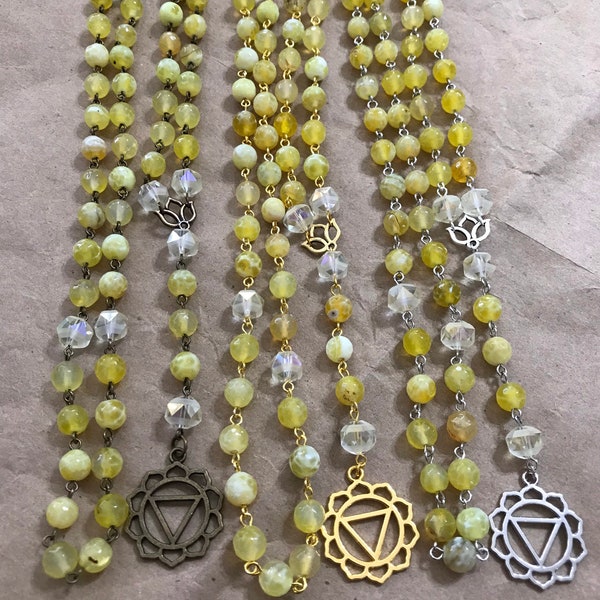 Manipura chakra prayer beads