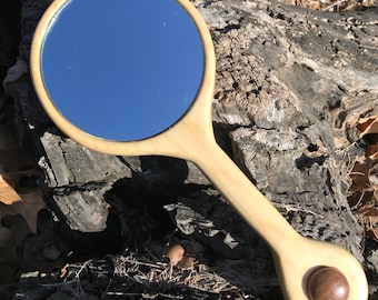 Pine hand mirror