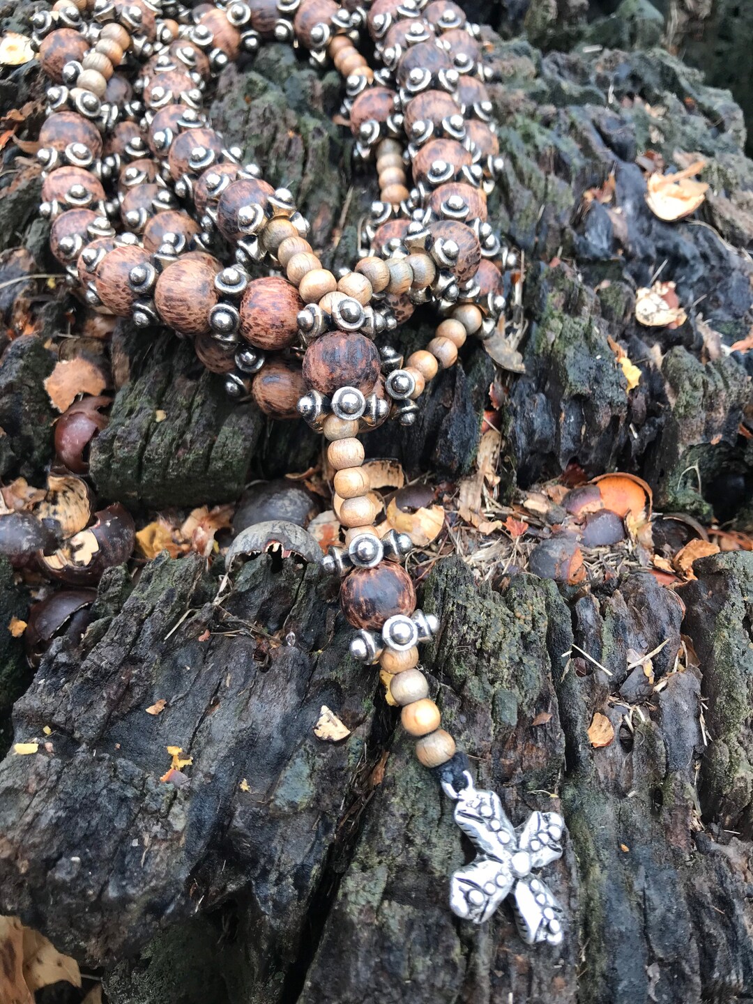 Wood and Metal Paternoster Prayer Beads Etsy